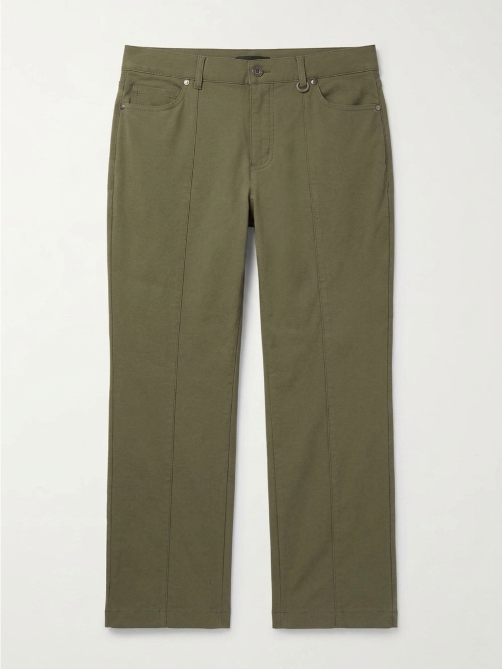 Simon Chang Olive Green Straight-Leg Pants